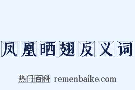 凤凰晒翅反义词是什么意思的图片